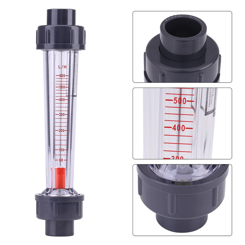 60-600L/H Rotameter Plastic Tube Type Instantaneous Liquid Water Flow Meter DN15 LZS-15 Oxygen Air Flow Meter Gas Flowmeter for Oxygen Air Gas Conectrator
