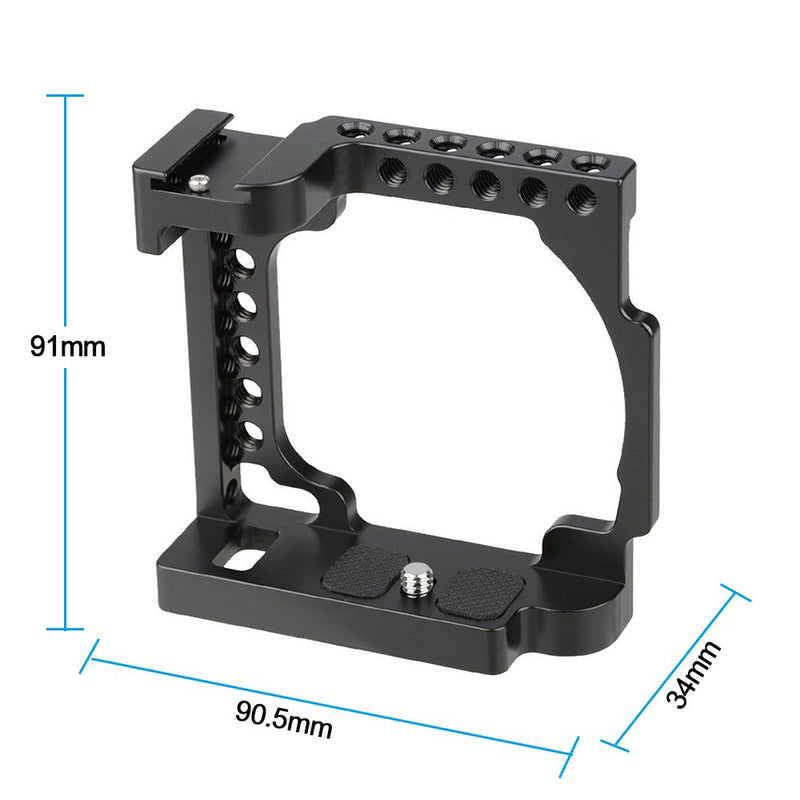 CAMVATE Camera Cage for Sony Alpha A6600/A6500 with Conversion 1/4"-20 Adapter Hole(Black) Black-1