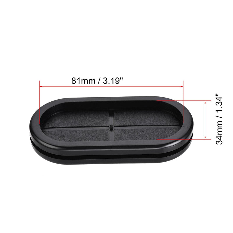 uxcell Rubber Grommet Oval Double-Sided Mount Size 85 x 38 mm for Wire Protection 4pcs 17