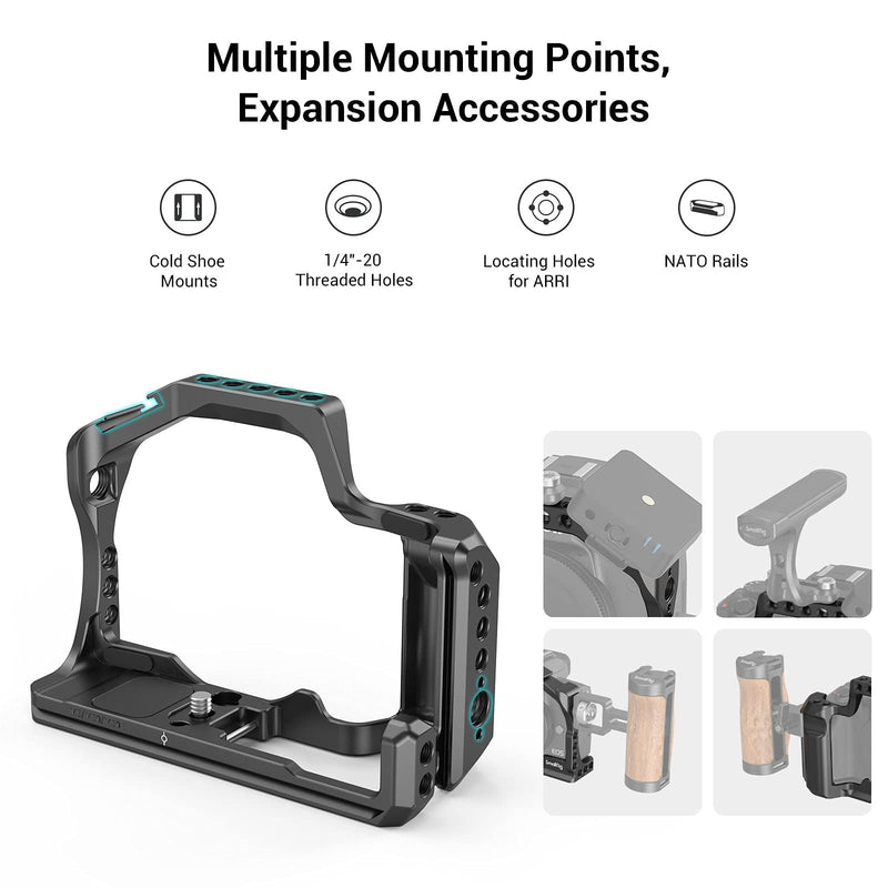 SmallRig M50 /M50 II /M5 Cage (Upgraded) , Aluminum Alloy Video Film Movie Making Rig with Integrated Grip and NATO Rail for Canon M50 /M50 II /M5 2168C M50 and m5 cage