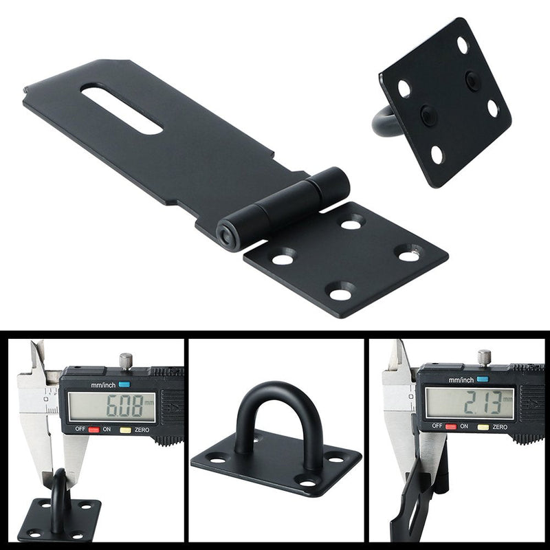 Alise MS99-B Padlock Hasp Door Clasp Hasp Latch Lock,SUS 304 Stainless Steel Matte Black 4 Inch