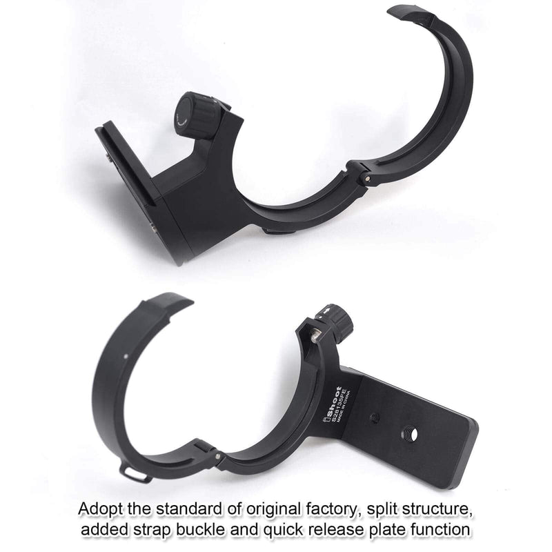 iShoot Lens Collar Support Compatible with Sony FE PZ 28-135mm f/4 G OSS SELP28135G, CNC Machined Lens Tripod Mount Ring, Bottom is ARCA Fit Quick Release Plate for ARCA-Swiss Type Tripod Ball Head