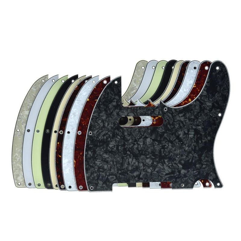 KAISH 8 Hole Tele Style Guitar Pickguard TL Pick Guard with Pickup Mounting Screw Holes for Tele/Telecaster Black Pearl With Neck Pickup Mounting Holes
