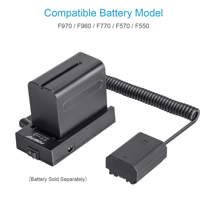 Fomito NP-F970 F960 F750 F770 F550 Battery Adapter Replacement BC-QZ1 Charger Conveter to FZ100 Dummy Battery for Sony A7III A7RIII A7R4 A7MIII A7M4 A9 A9S A6600