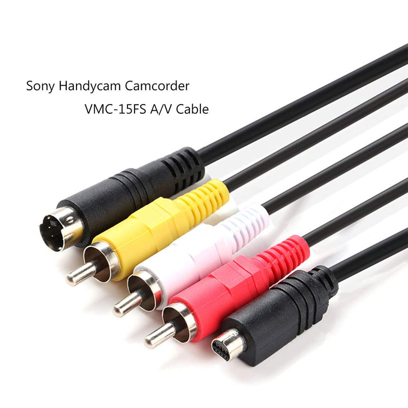 AV A/V Audio Video TV-Out Cable VMC-15FS Video Cable Cord for Sony Handycam Camcorder DCR-D/H/I/S HDR-C/H/S/T/U/X and More Models Cable Length 3.9ft/1.2M
