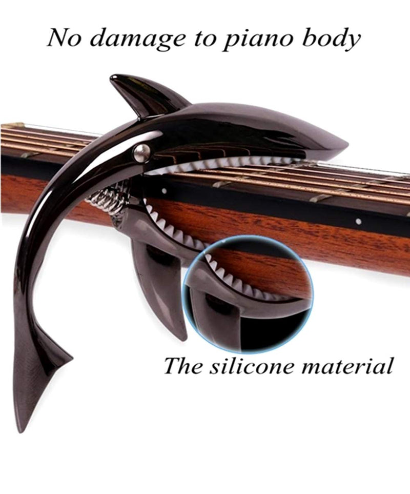 Zinc Alloy Shark Capo For Electric Guitar, Acoustic Guitar, Ukulele, etc.(Gun black) Gun black