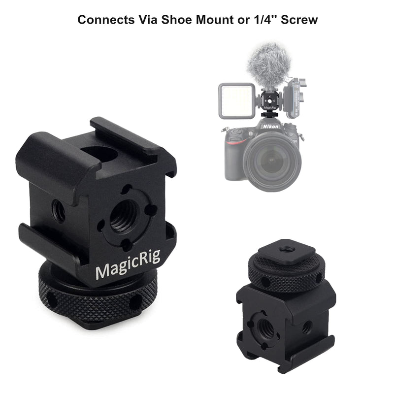 MAGICRIG 3-Side Cold Shoe Mount Adapter Camera Hot Shoe Bracket for Flash Light, LED Video Light, Microphone, Monitor Mount