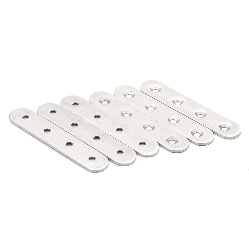 Pxyelec 3.8 inch Stainless Steel Flat Mending Repair Plate Bracket Connector, Flat Straight Corner Brace Brackets, Pack of 10 3.8inch