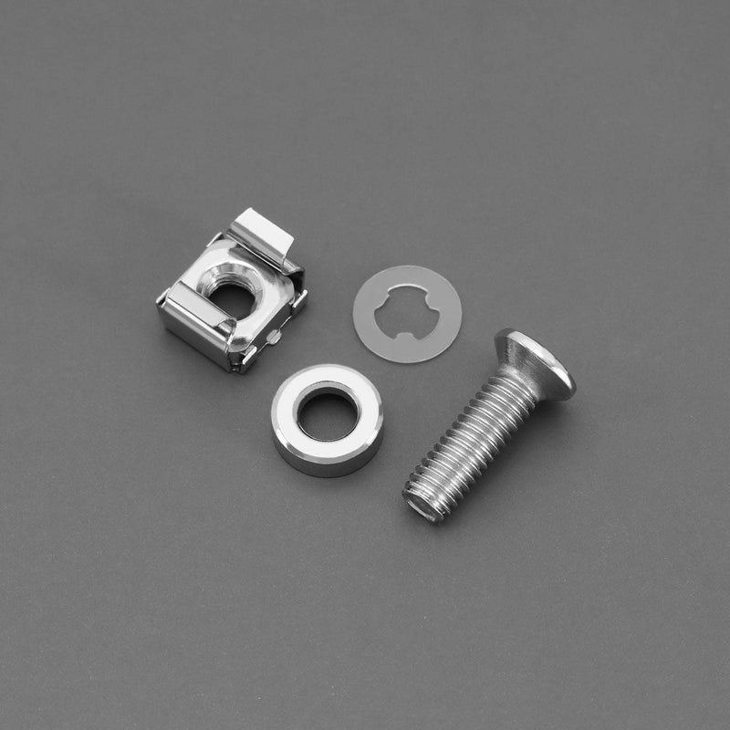 50Pcs M6 Cage Nuts Replacement with Rack Mount Screws Washers Rack Mount Cage Nuts Accessories for Rack Server Cabinets Server Racks Equipment Enclosures