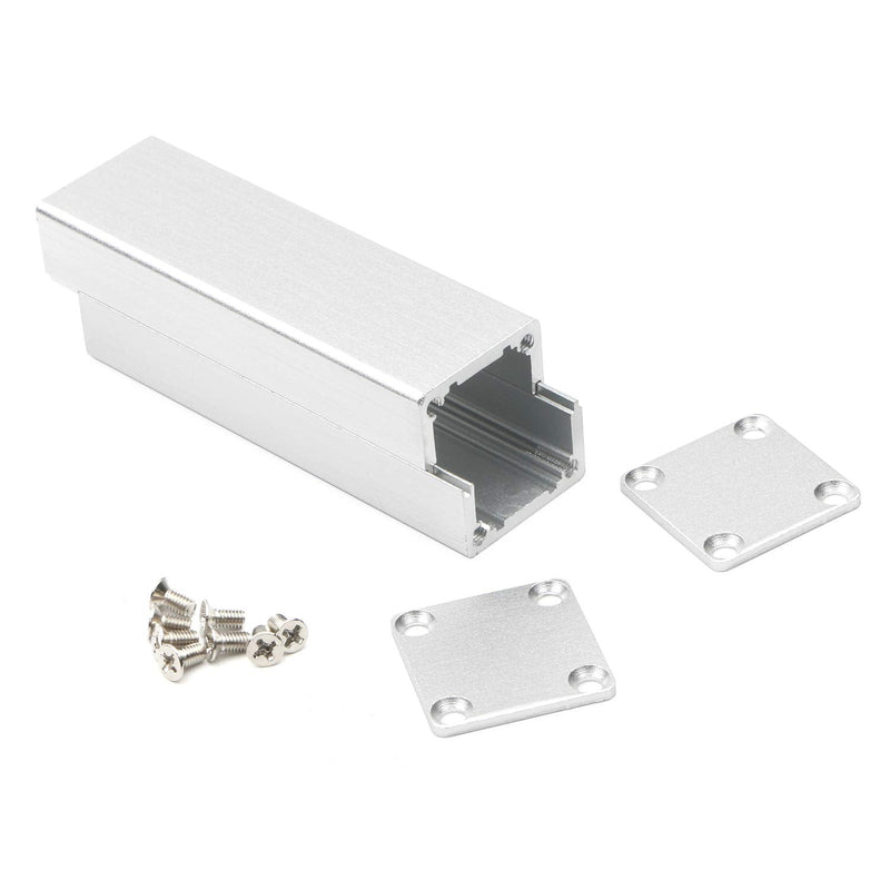 JIUWU 2pcs Silver Surface Drawing Process Split Aluminum Enclosure Electronic Project Box Case for PCB Instrument Amplifier DIY, 25x25x80mm (WHL)