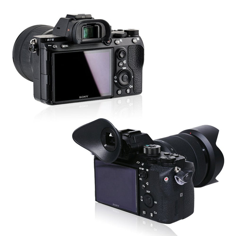 2 Types Camera Eyecup JJC Eye Cup Eyepiece Viewfinder for Sony a7 a7 II a7 III a7R a7R II a7R III a7R IV a7S a7S II a9 a58 a99 II Replaces Sony FDA-EP18 360 Degree Rotatable Oval Soft Silicone -2 Pack Original+Oval