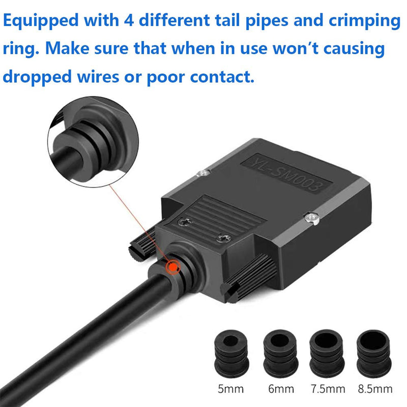 Jienk 2Pcs DB15 Solderless Male RS232 D-SUB Serial Adapters, 16mm thinner 15 Pin Port Terminal Solderfree Breakout Board Connector with Case Accessories Male(2Pcs)