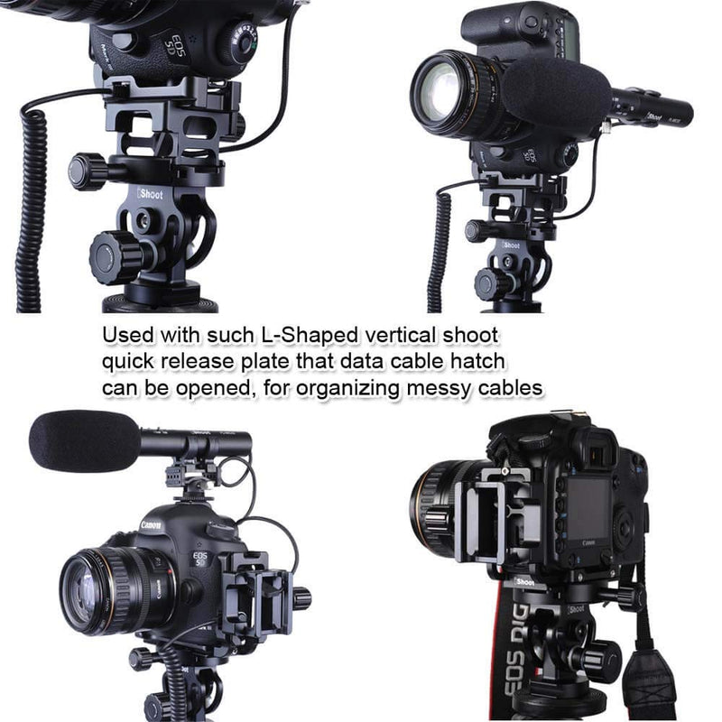 iShoot Clamp Converter Height Adapter to Adjust Data Cable Space for L-Shaped Vertical Camera Grip Support Bracket Holder Compatible with ARCA-Swiss Fit Quick Release Plate and Tripod Ball Head Clamp