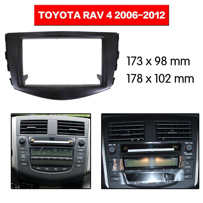 YuYue Radio Stereo Panel for Toyota Rav4 2006-2012 2 Din Car Radio Frame Fascia Panel DVD Stereo CD Panel Dash Mount Refit Installation Trim Kit Frame Black