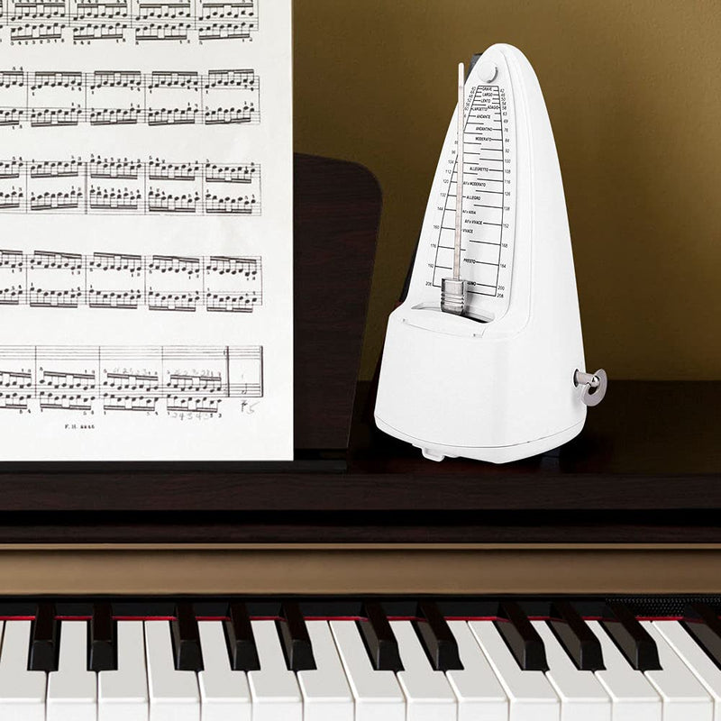 [AUSTRALIA] - Dilwe Metronome, Mechanical Metronome Guitar Piano Drum Instrument Bullet Type Metronome Musical Accessory White 