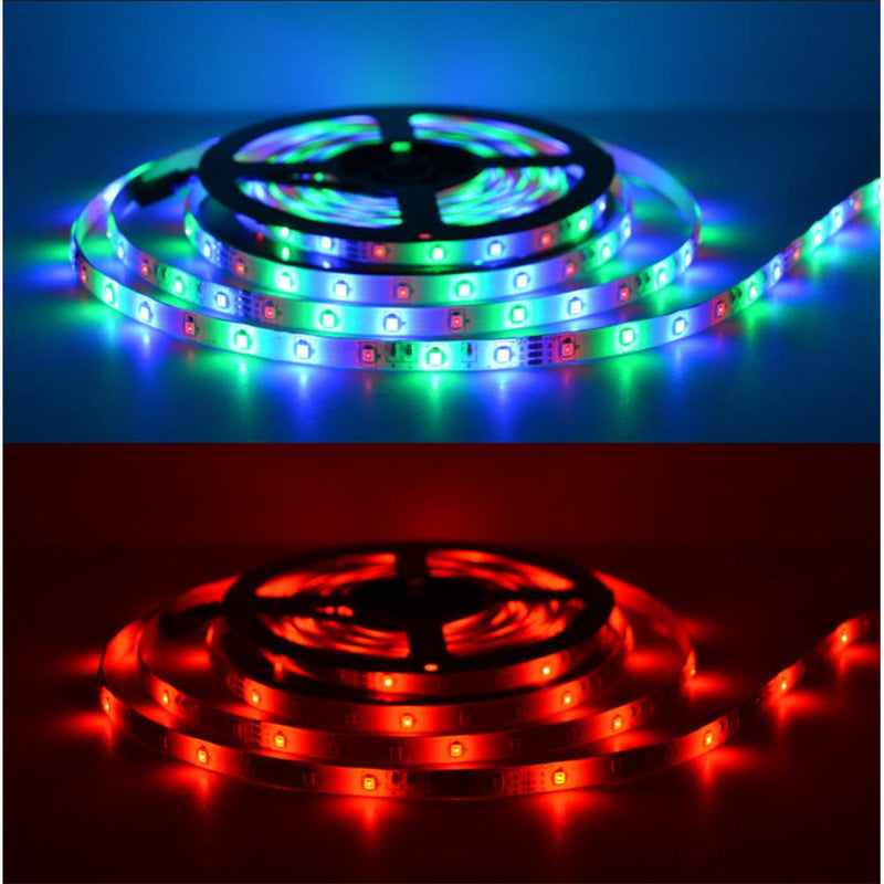 [AUSTRALIA] - OUKEYI 12V Waterproof Flexible LED Strip Light, 16.4ft/5m Cuttable LED Light Strips, 300 Units 3528 LEDs Lighting String, 24 Key IR Remote Control, Power Supply 