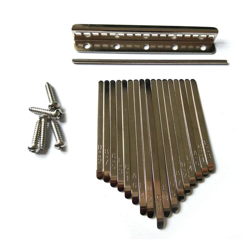MUPOO 17 Key Replacement Kit for DIY Kalimba Thumb Piano with Tune Hammer V3