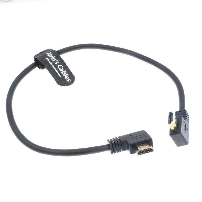 [AUSTRALIA] - Alvin's Cables Z Cam E2 L Shape 4K 60P HDMI Cable for Atomos Shinobi Ninja V Monitor and Portkeys BM5 Right Angle to Right Angle High Speed HDMI Cord 45CM Right Angle to Right Angle Upgrade 17.7 inches 