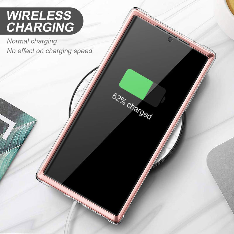 SURITCH Clear Case for Samsung Note 20 Ultra,[Built in Screen Protector]Full Body Protection Hard Shell+ TPU Bumper Shockproof Rugged Protective Cover for Samsung Galaxy Note 20 Ultra 6.9"(Rose Gold) Rose Gold