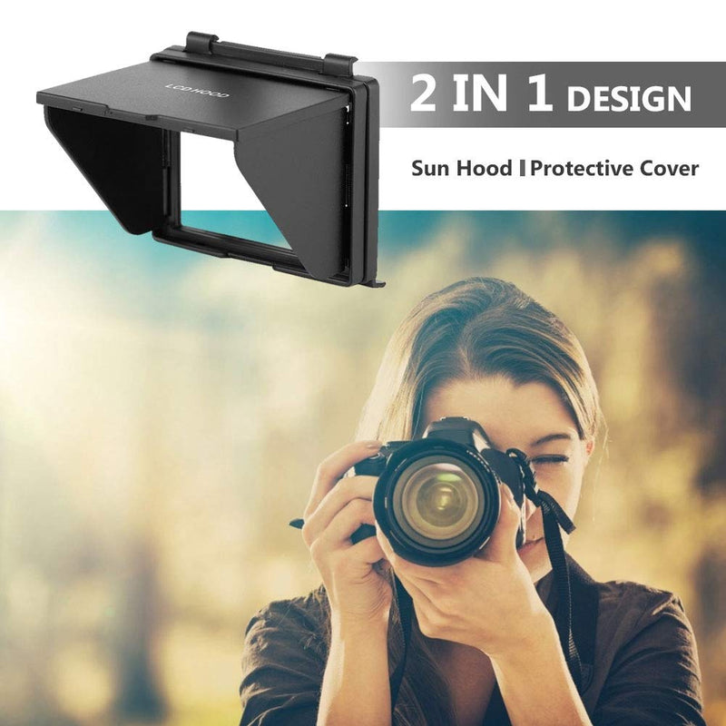 Tosuny Camera LCD Screen Sun Shield Hood for Nikon, Foldable LCD Monitor Pop-Up Shade Protective Cover for Nikon D850 Camera