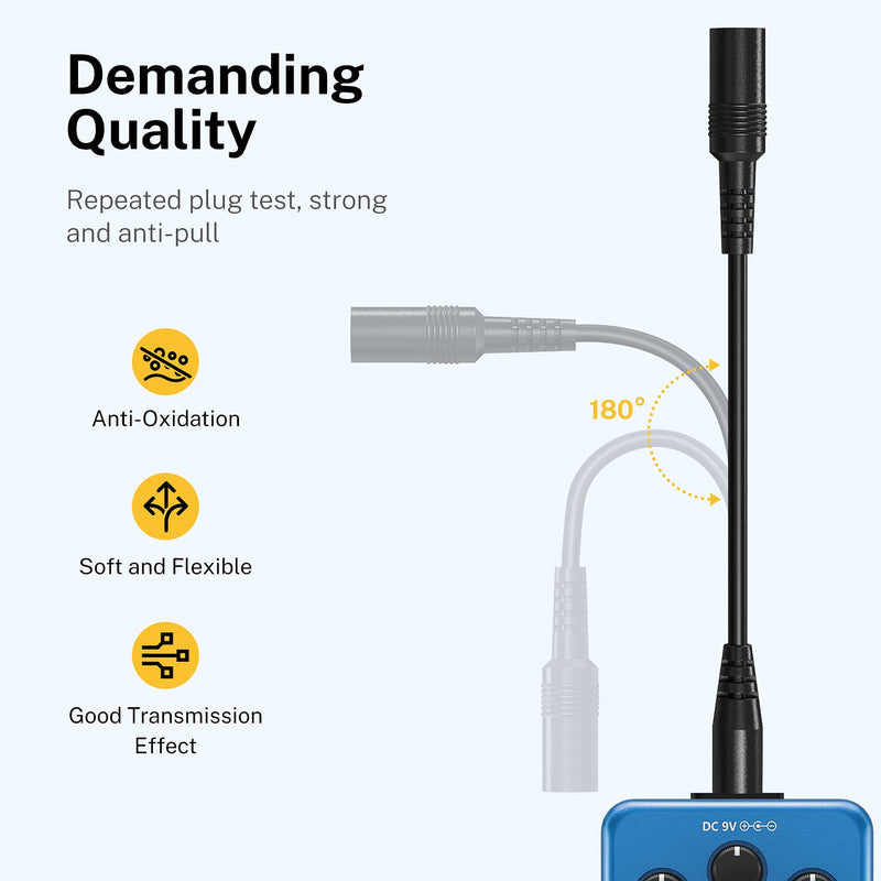 Donner DPA-100 Guitar Pedal Power Supply Adapter 9V DC 1A Tip Negative 5 Way Daisy Chain Cables for Effect Pedal