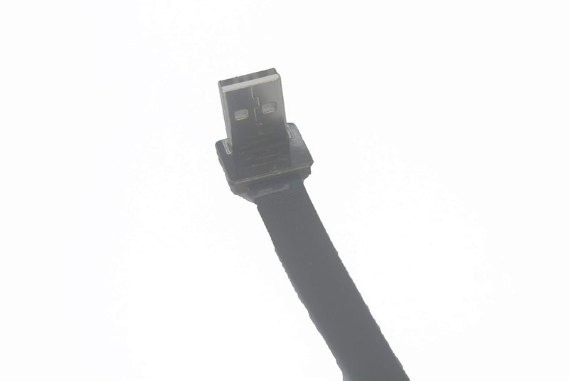 Soft Flat Slim Thin Ribbon Micro USB Male 90 Degree Angled to Standard USB A Male 90 Degree Angled for sync and Charging Black (5CM Micro USB 1 to Standard USB A Down) 5CM Micro USB 1 to Standard USB A DOWN