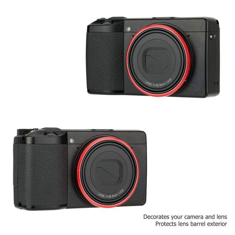 JJC Metal Lens Decoration Ring Cap for Ricoh GR III GR3 Accessories Replace Ricoh GN-1 Ring Cap -Red Red