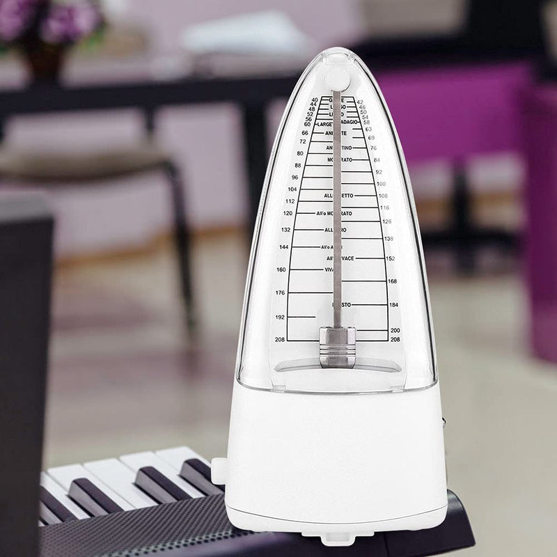 [AUSTRALIA] - Dilwe Metronome, Mechanical Metronome Guitar Piano Drum Instrument Bullet Type Metronome Musical Accessory White 