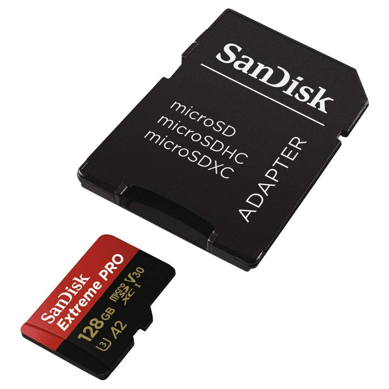 SanDisk Extreme Pro SDXC UHS-I U3 A2 V30 128GB + Adapter, SDSQXCY-128G-GN6MA