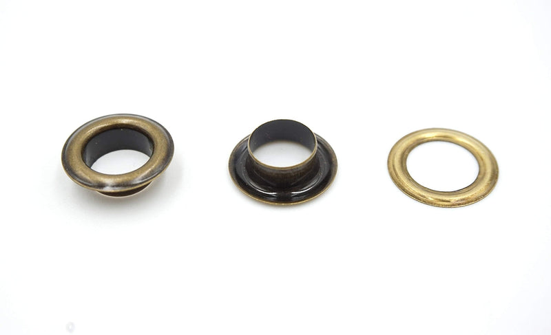 INNETOC 120 Sets - Brass Grommet Eyelets 10mm 3/8" Inside Diameter 800# with Setting Tool for Canvas Curtain Leather DIY Projects (3/8", Mixed) Mix 3/8''