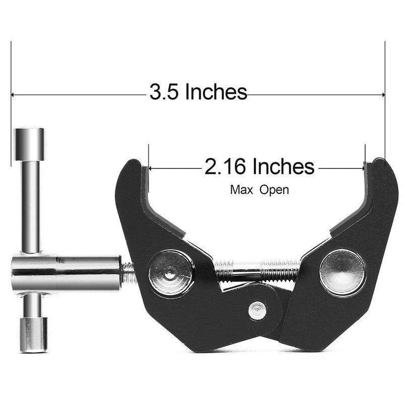 SLOW DOLPHIN Camera Clamp Mount Monitor Mount Bracket Super Clamp w/1/4 and 3/8 Thread with Cool Double Ballhead Arm Adapter Bottom Clamp for for DSLR Camera/Field Monitor/LED