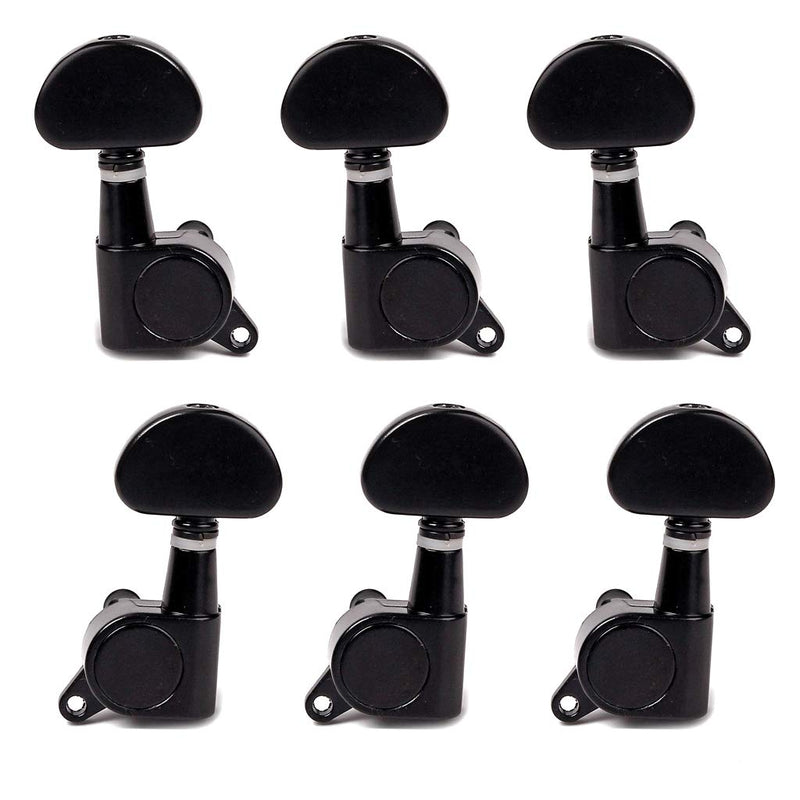 Alnicov Guitar String Tuning Pegs 3L3R Machine Heads Knobs Tuners Machine Head Set For Electric Or Acoustic Guitar, Black