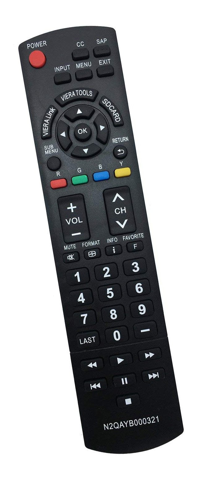 Ubay New N2QAYB000321 Remote Compatible with Panasonic LCD PLASMA TV TC-26LX14 TC-L26X1 TC-32LX14 TC-L32C12K TC-L32C12N TC-L32G1 TC-L37S1 TC-P42X1N TC-P46S1 TC-P50C1 TC-P50X1N TC-P54S1 TC-P58S1 TC-P65