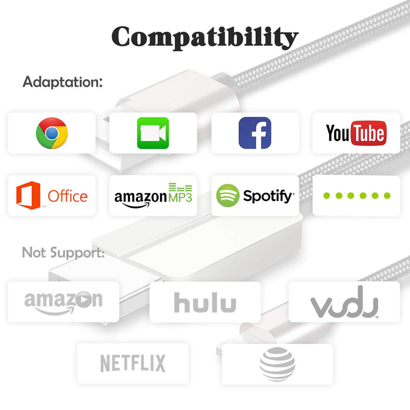 HDMI Cable for Phone to TV 1080P Display Adapter HDTV Cable for iPhone XR, X, 8, 7, 6, Pad Air/Pro to TV/Projector Plug & Play