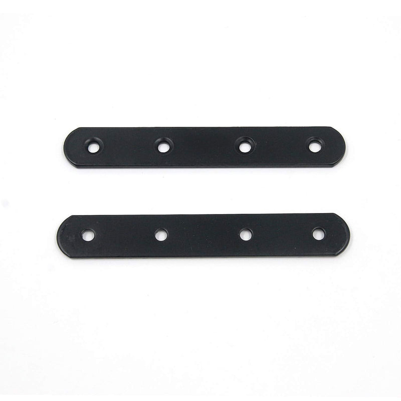 Karcy Mending Brace Flat Brace 5.1" Metal Black Mending Bracket for Repairing Furniture 10 Pack