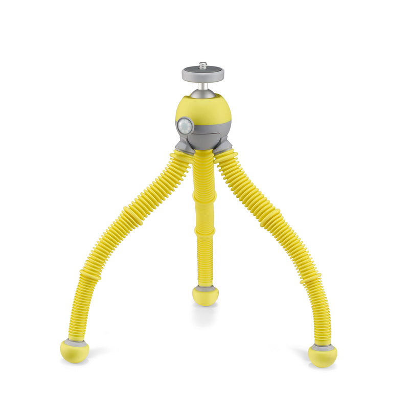 JOBY PodZilla Medium Kit, Tripod for Smartphones and Compact Mirrorless Cameras, Flexible Tripod with Ball Head and GripTight 360 Phone Mount Included, Devices up to 1 Kg, Yellow Medium Kit Yellow