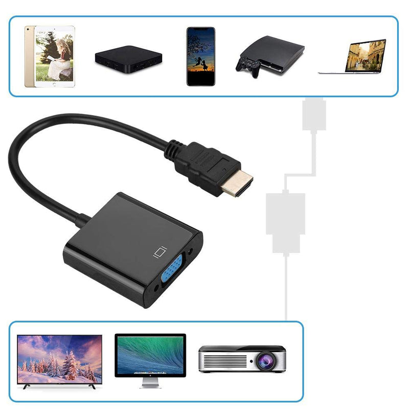 720p/1080p HDMI Male to VGA Female Video Converter Adapter Cable for PC Laptop, HD Set-top Boxes, Hard Disk Players