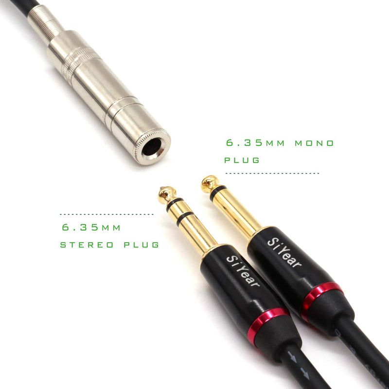SiYear 6.35 mm 1/4" Female to XLR Female Adapter Cable,Quarter inch TS/TRS to XLR 3 Pin Interconnect Cable (1.5M)