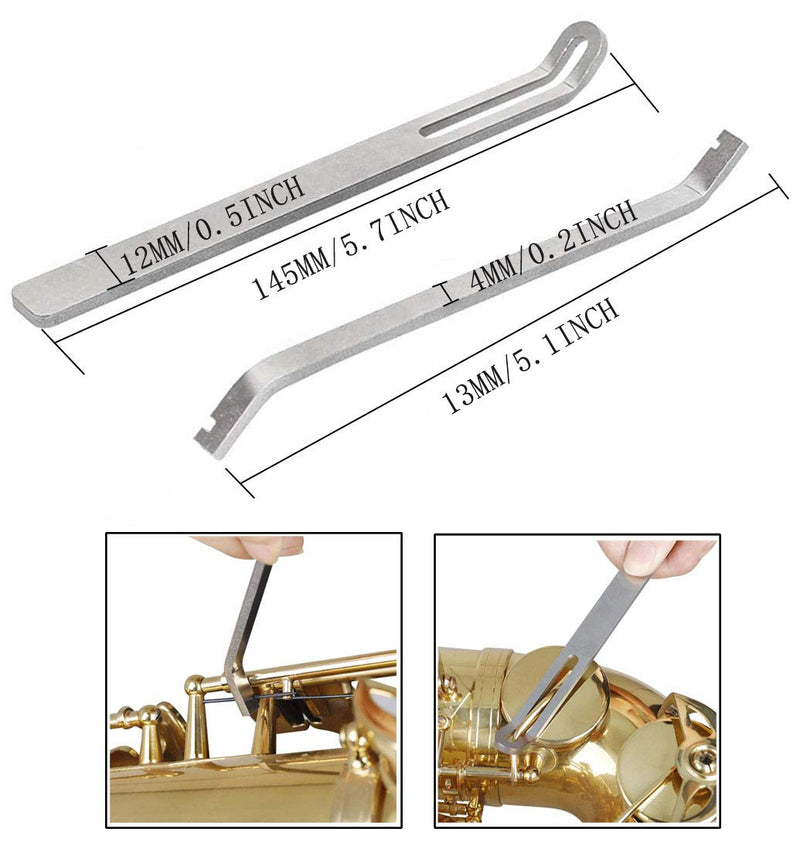 Jiayouy 6Pcs Durable Woodwind Instrument Repair Tool Steel Spring Hook Screwdriver Reverse Tweezers Trimming Tools Set for Sax Clarinet Oboe Flute Piccolo
