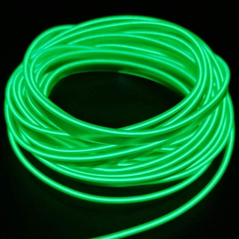 Kmruazre 2m/6ft USB Neon Light Electroluminescent Wire Glowing Strobing Decorative Light for Xmas Party Pub Costume Cosplay Festival Decoration(Green)