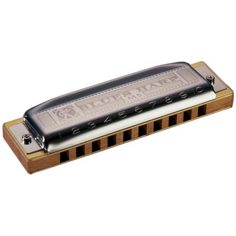 Hohner HH532BF Blues Harp - Key of Bb, Chrome, 1.02 in*4.64 in*1.41 in