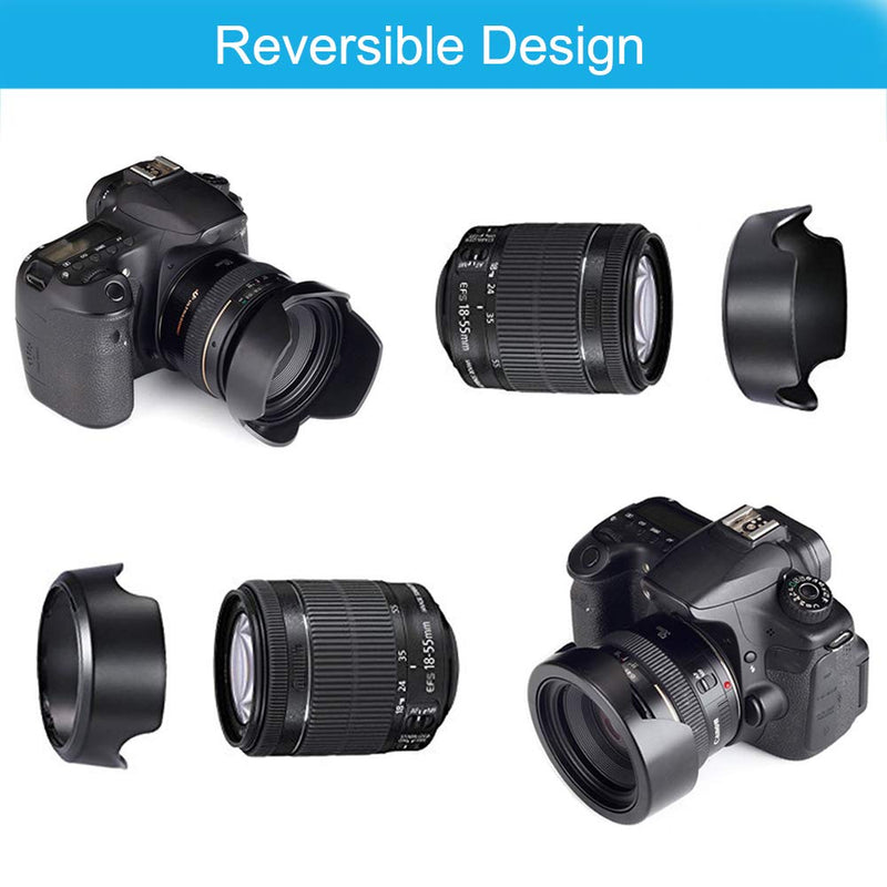 [AUSTRALIA] - Veatree 52mm Lens Hood Set, Collapsible Rubber Lens Hood with Filter Thread + Reversible Tulip Flower Lens Hood + Center Pinch Lens Cap + Microfiber Lens Cleaning Cloth 