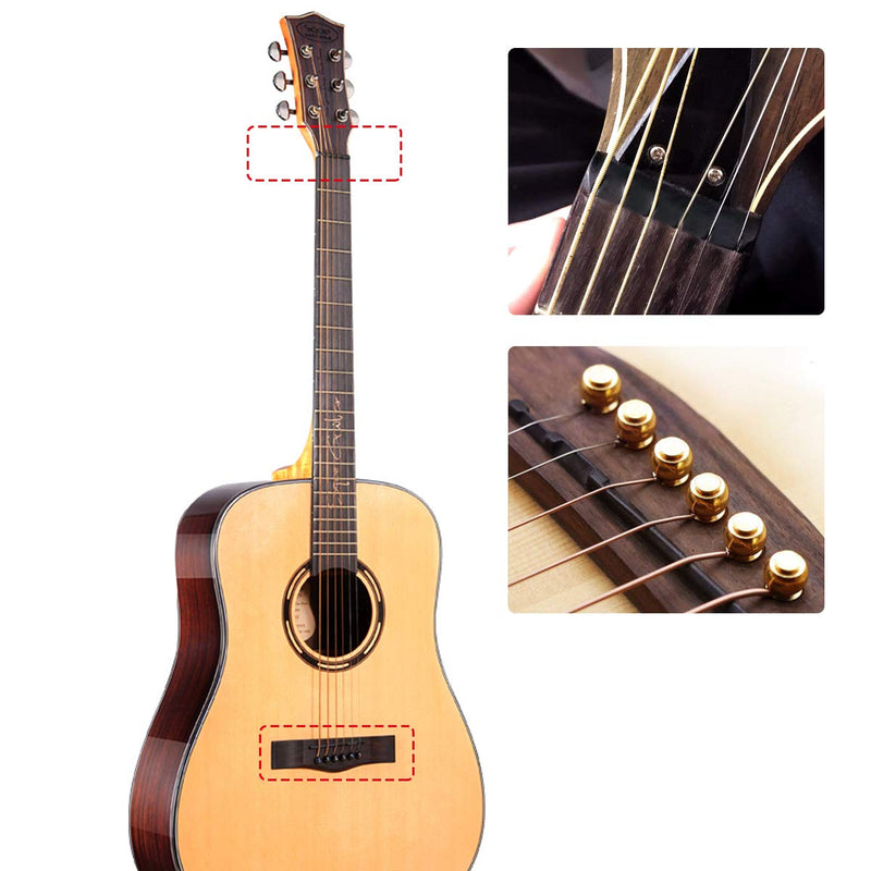 Dreokee Guitar Saddle, Guitar Bridge Saddle and Nut Replacement for Acoustic Guitar (Black)