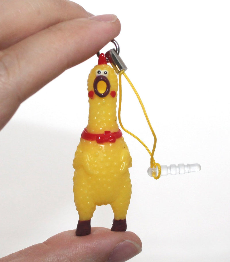 Lucore Home Mini 2 Inch Squawking Chicken Phone Charm - 2 Pcs