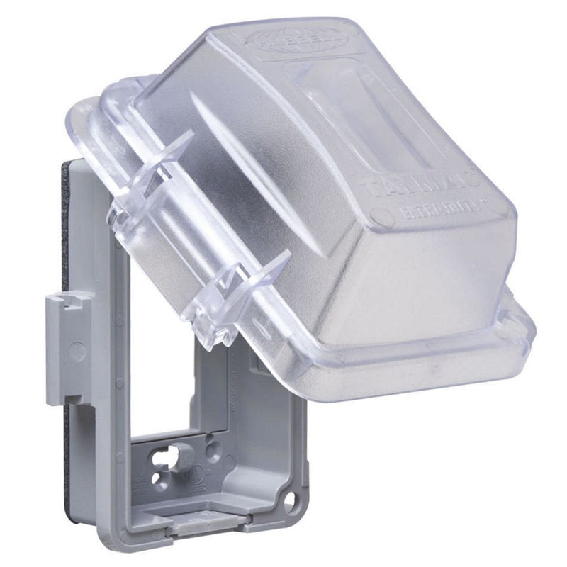 TayMac MM420C 1-Gang Nonmetallic Extra Duty Weatherproof In-Use Horizontal/Vertical 16-in-1 Standard Cover, 2.75 in, Clear 2.75 in.