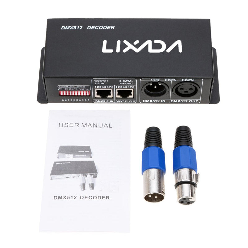 Lixada DMX512 4CH4A Decoder LED Controller 4 Channels Driver RGBW LED Strip Light DC12V-24V