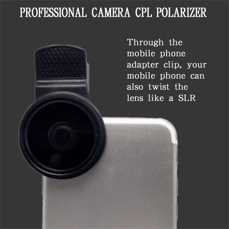 37mm CPL Phone Camera Lens, Universal Portable Polarizer Clip-On Cellphone CPL Filter, Compatible with Most Mobilephone Models