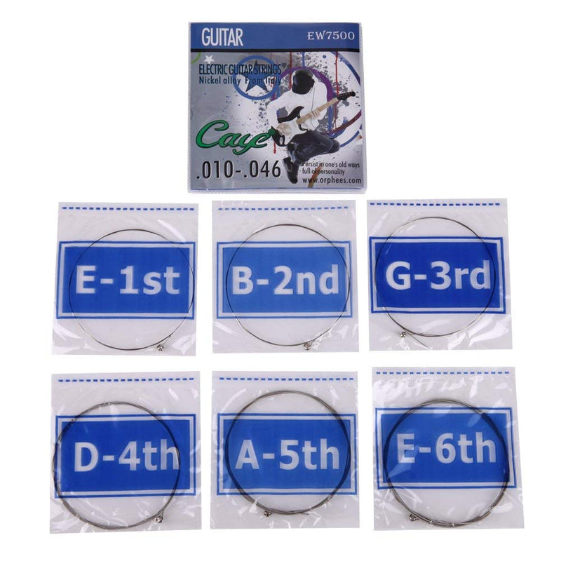 jiaoguo 10 Pack Caye EW7500 Nickel Plated Steel Electric Guitar Strings Light Tension 010-046