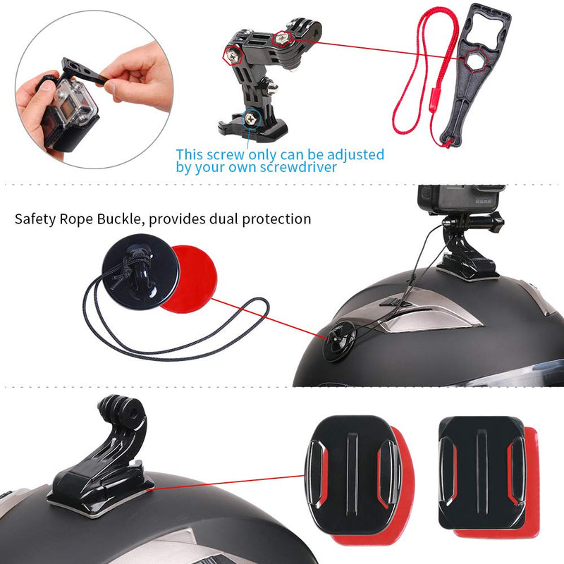 Motorcycle Helmet Chin Mount Kit Compatible with GoPro Hero 10 Black,Hero 9/8/7 (2018)/6/5 Black,4 Session,3+ Action Camera and More Plastic
