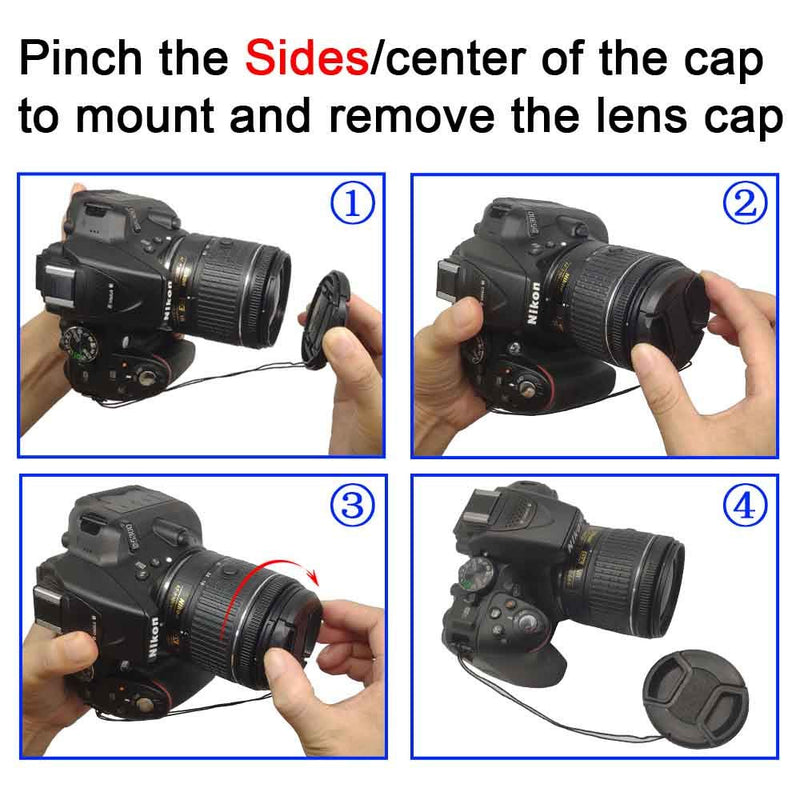 67mm Lens Cap Cover for AF-S Nikkor 85mm f/1.8G,AF-S 18-140mm f/3.5-5.6G,AF-S 18-300mm f/3.5-6.3G Lens for Nikon D7200 D7100 D7000 D800 D850 D810 D600 D90 D5300,ULBTER Lens Cap Lens Cover - 3 Pack